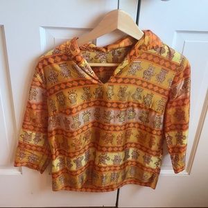 Vintage 70’s yellow/orange chessman top.